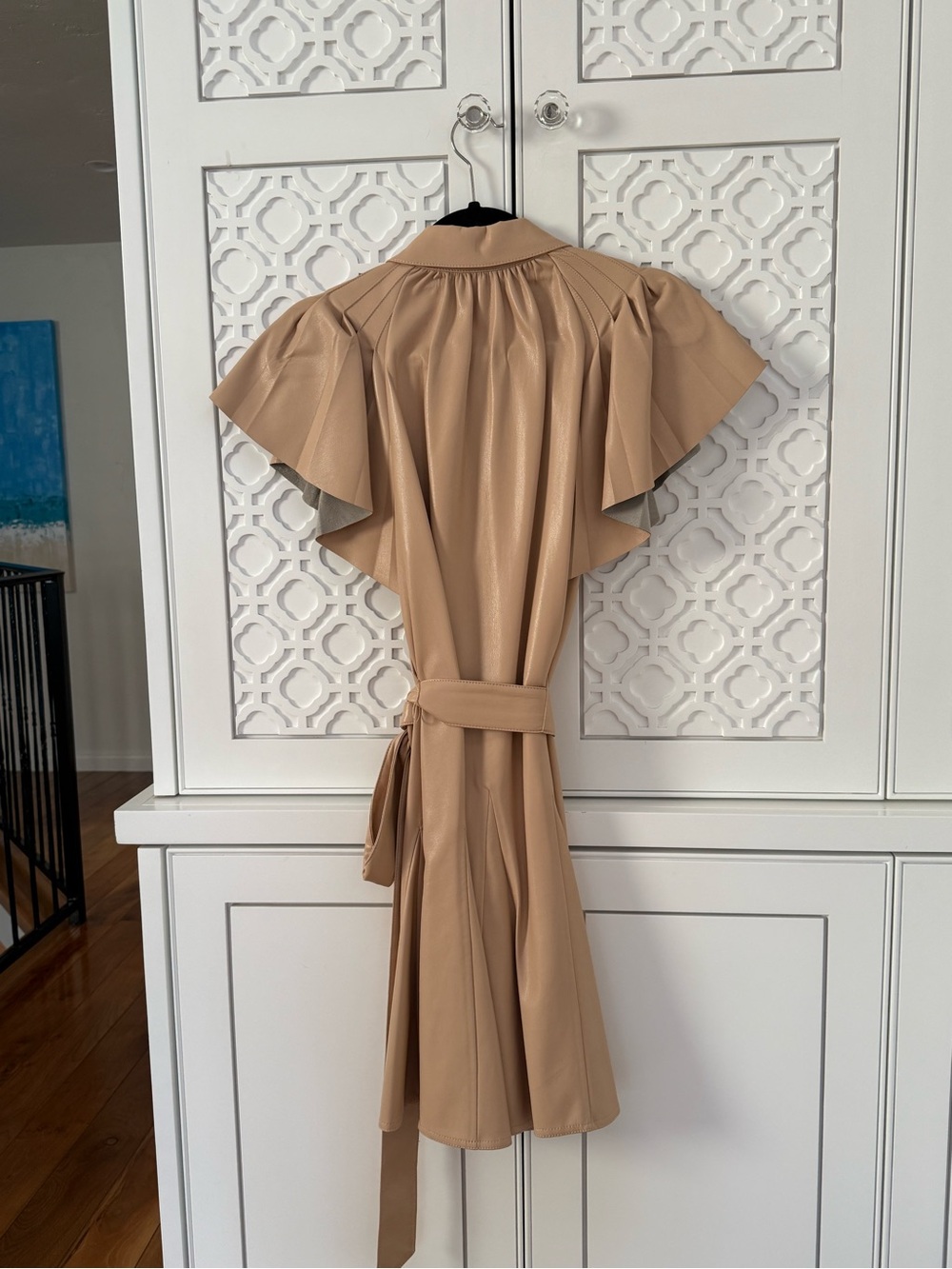 ALICE & OLIVIA faux leather almond color dress. - Picture 5 of 6